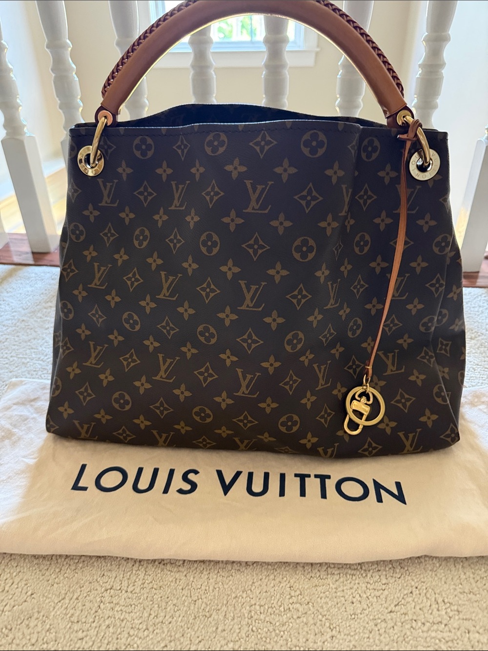 Louis Vuitton Brown Monogram Artsy MM Canvas Braided-Handle Shoulder Bag